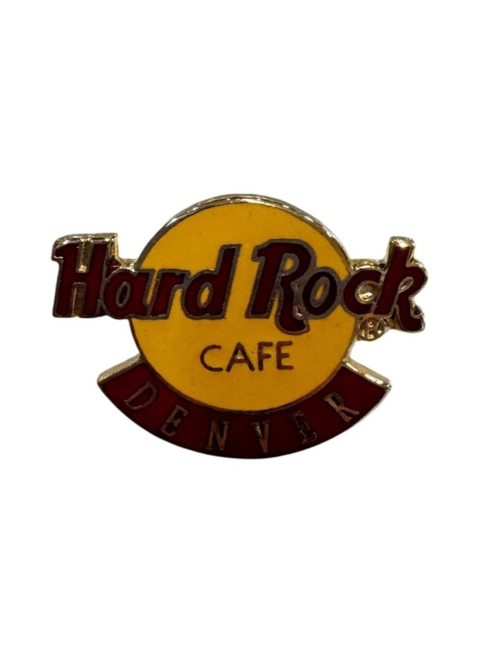 Hard Rock Cafe Denver Yellow & Red Collectible Pinback Badge